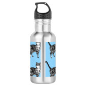 Tablby Cat Whimsical Light Blue Cats Edelstahlflasche (Rückseite)