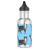 Tablby Cat Whimsical Light Blue Cats Edelstahlflasche (Links)