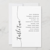 Table 2 Vertical Script Wedding Seating Chart Card Einladung (Vorderseite)