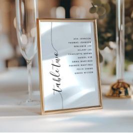 Table 2 Vertical Script Wedding Seating Chart Card Einladung