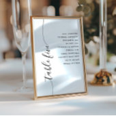 Table 5 Vertical Script Wedding Seating Chart Card Einladung
