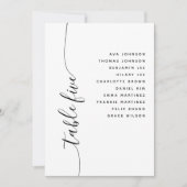 Table 5 Vertical Script Wedding Seating Chart Card Einladung (Vorderseite)