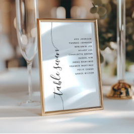 Table 7 Vertical Script Wedding Seating Chart Card Einladung