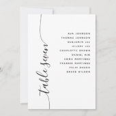 Table 7 Vertical Script Wedding Seating Chart Card Einladung (Vorderseite)