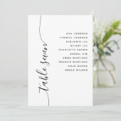 Table 7 Vertical Script Wedding Seating Chart Card Einladung (Stehend Vorderseite)