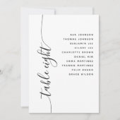 Table 8 Vertical Script Wedding Seating Chart Card Einladung (Vorderseite)