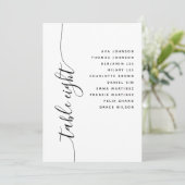 Table 8 Vertical Script Wedding Seating Chart Card Einladung (Stehend Vorderseite)