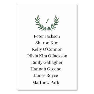 Table Card Tischnummer