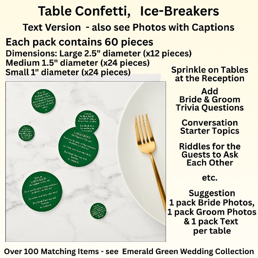Table Confetti 60pc - Add Text, Trivia, Questions, Konfetti