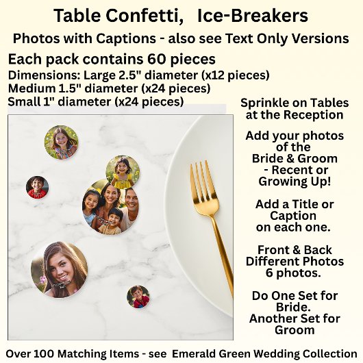 Table Confetti 60pc - Add Your Photos & Captions Konfetti