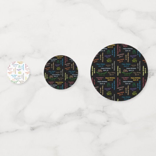 Table Confetti April, 22 Geburtstag Konfetti (Vorderseiten)