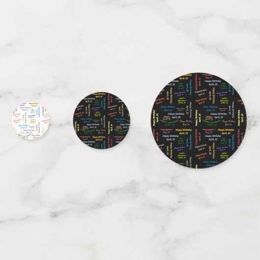 Table Confetti April, 25 Geburtstag Konfetti (Vorderseiten)