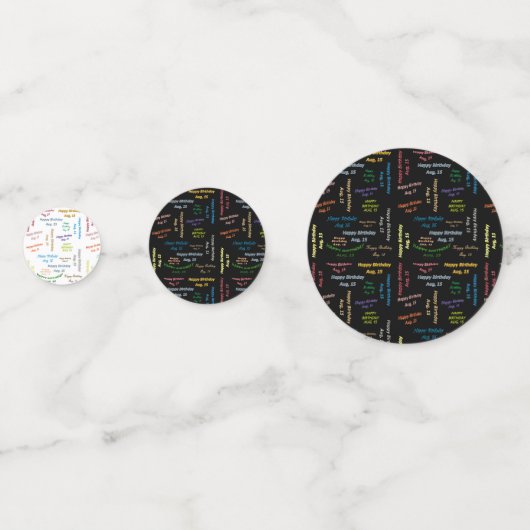 Table Confetti August, 15 Geburtstag Konfetti (Vorderseiten)