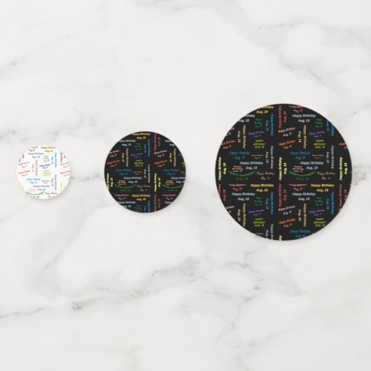 Table Confetti August, 18 Geburtstag Konfetti (Vorderseiten)