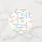 Table Confetti August, 1 Geburtstag Konfetti (Klein Vorderseite)