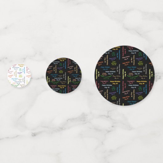 Table Confetti August, 30 Geburtstag Konfetti (Vorderseiten)