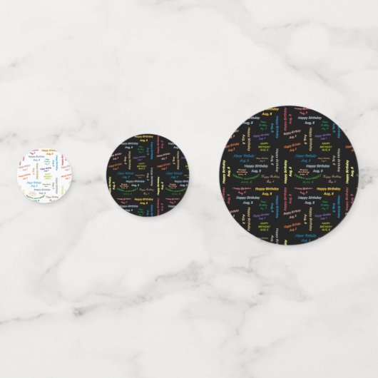 Table Confetti August, 8 Geburtstag Konfetti (Vorderseiten)