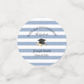 Table Confetti Blue Stripe Graduation Class 2026 Konfetti (Klein Vorderseite)