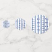 Table Confetti Blue & White Stripe He said Yes! Konfetti (Rückseiten)