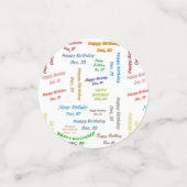 Table Confetti Dezember, 20 Geburtstag Konfetti (Klein Vorderseite)