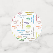 Table Confetti Dezember, 23 Geburtstag Konfetti (Klein Vorderseite)