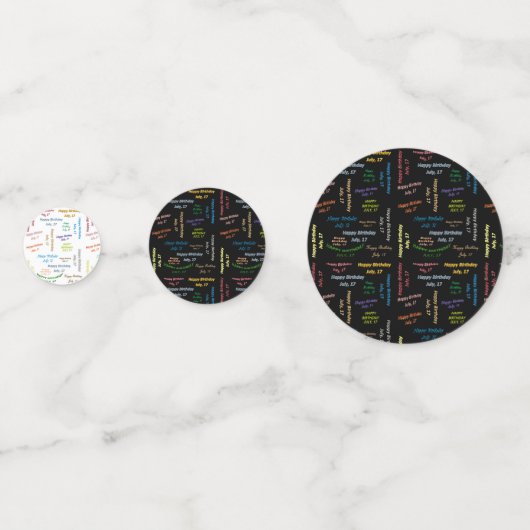 Table Confetti Juli, 17 Geburtstag Konfetti (Vorderseiten)