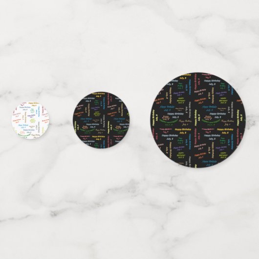 Table Confetti Juli, 8 Geburtstag Konfetti (Vorderseiten)