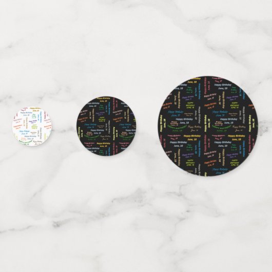 Table Confetti Juni, 18 Geburtstag Konfetti (Vorderseiten)