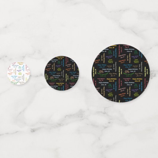 Table Confetti Juni, 20 Geburtstag Konfetti (Vorderseiten)