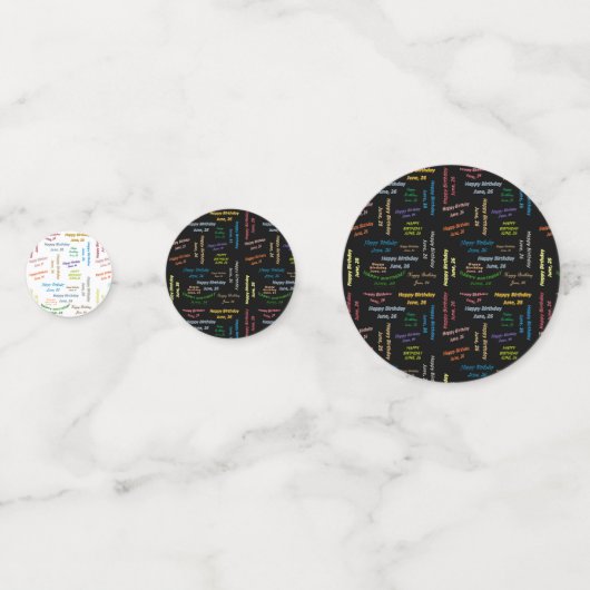 Table Confetti Juni, 26 Geburtstag Konfetti (Vorderseiten)