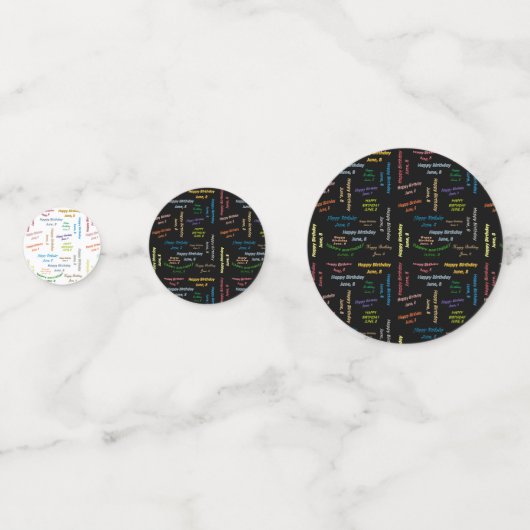 Table Confetti Juni, 8 Geburtstag Konfetti (Vorderseiten)