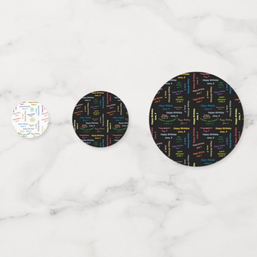 Table Confetti Juni, 9 Geburtstag Konfetti (Vorderseiten)