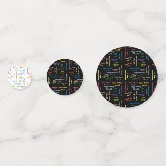 Table Confetti Mai, 22 Geburtstag Konfetti (Vorderseiten)