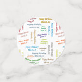 Table Confetti März, 11 Geburtstag Konfetti (Klein Vorderseite)