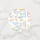 Table Confetti März, 16 Geburtstag Konfetti (Klein Vorderseite)