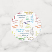 Table Confetti März, 18 Geburtstag Konfetti (Klein Vorderseite)