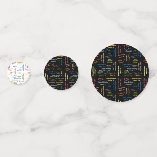 Table Confetti März, 24 Geburtstag Konfetti (Vorderseiten)