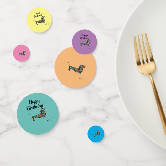 Table Confetti mit Dackel Konfetti (Gruppe)