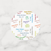 Table Confetti November, 15 Geburtstag Konfetti (Klein Vorderseite)