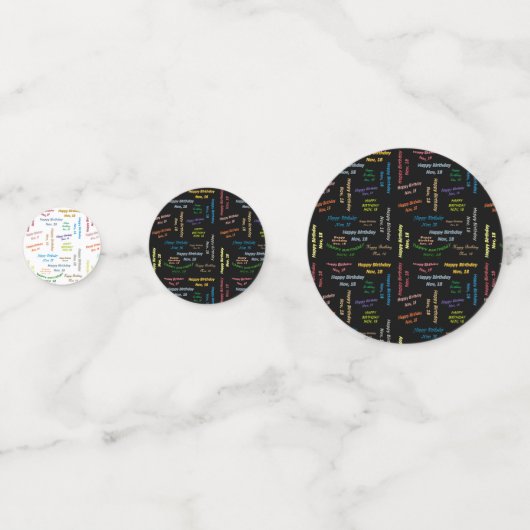 Table Confetti November, 18 Geburtstag Konfetti (Vorderseiten)