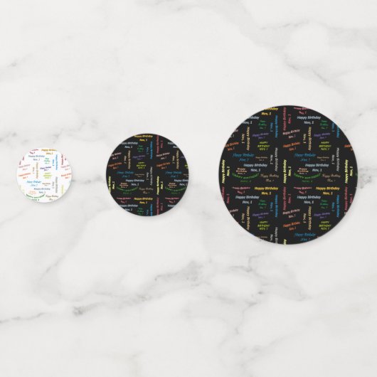 Table Confetti November, 1 Geburtstag Konfetti (Vorderseiten)