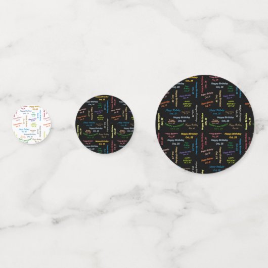 Table Confetti Oktober, 28 Geburtstag Konfetti (Vorderseiten)