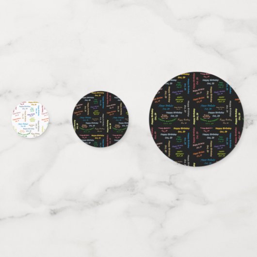 Table Confetti Oktober, 29 Geburtstag Konfetti (Vorderseiten)