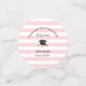 Table Confetti Pink Stripe Graduation Class 2026 Konfetti (Klein Vorderseite)