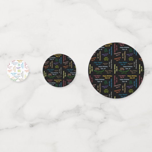 Table Confetti September, 28 Geburtstag Konfetti (Vorderseiten)