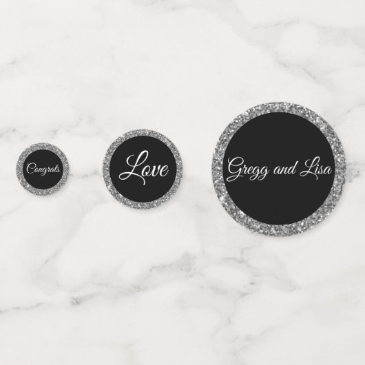 Table Confetti-Wedding Glitzer Mix Konfetti (Rückseiten)