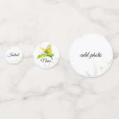 Table Confetti White Lily Yellow Butterfly Konfetti (Vorderseiten)