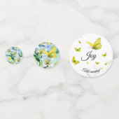 Table Confetti White Lily Yellow Butterfly Konfetti (Rückseiten)