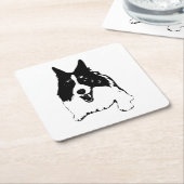 Table lächelt, Corgi-Studie Rechteckiger Pappuntersetzer (angewinkelt)