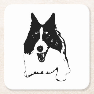 Table lächelt, Corgi-Studie Rechteckiger Pappuntersetzer